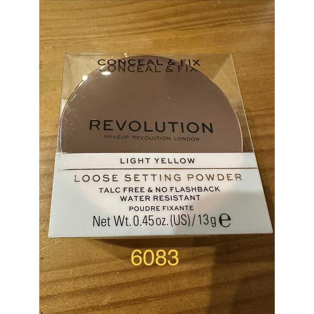 Makeup Revolution Conceal & Fix Setting Powder Light Yellow 2pc Lot New
